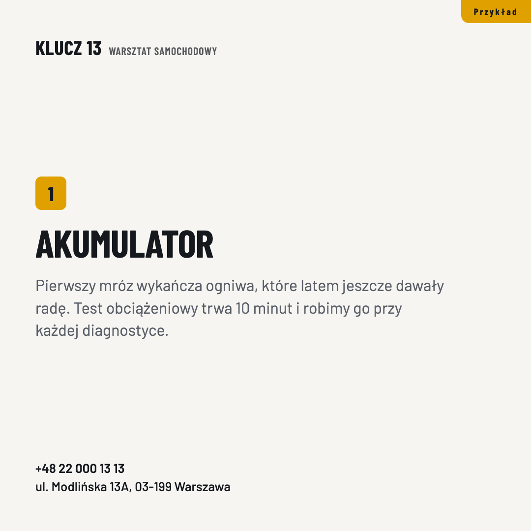 Druga plansza tej samej karuzeli, z numerem i krótkim wyjaśnieniem