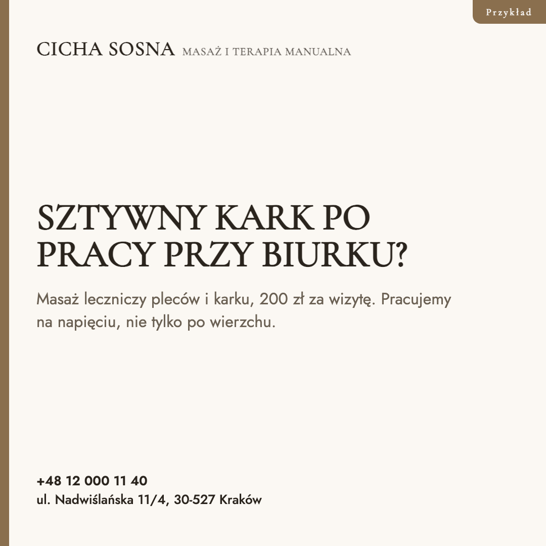 Post poradnikowy gabinetu terapii manualnej o bólu karku